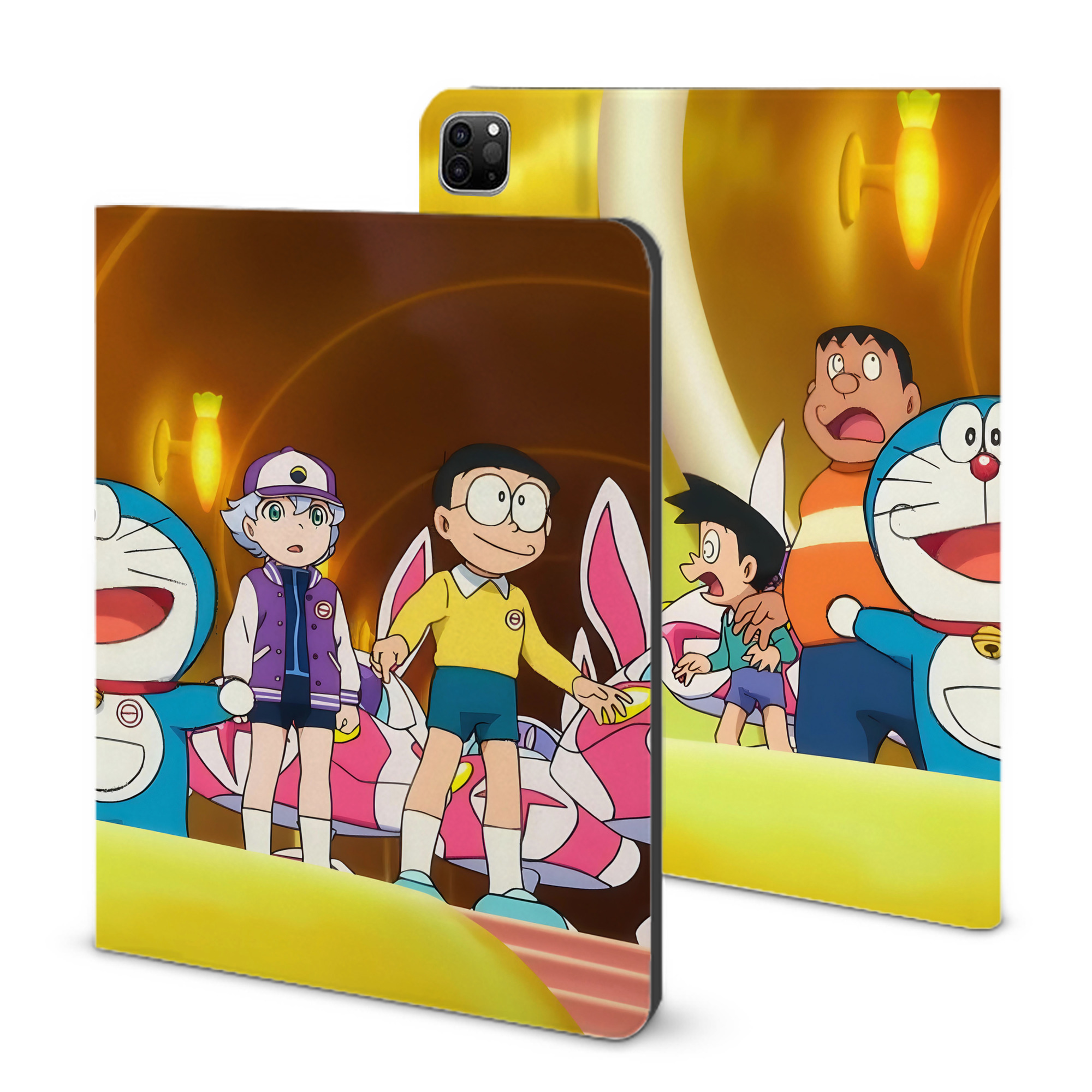 （画像用） ドラえもん Doraemon IPad ケース ブック型 PUレザー TPU 耐衝撃 軽量 薄型 ペン収納なし 全面保護 IPad 各モデル対応